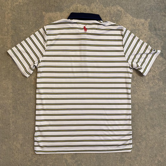 2020 U.S. Open Winged Foot Shirt Polo Mens Medium White Stripe Golf Ralph Lauren - Picture 10 of 12